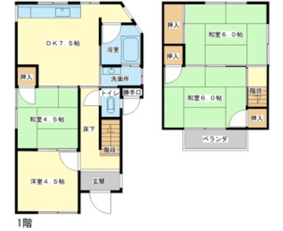 宮上町一丁目貸家の物件間取画像